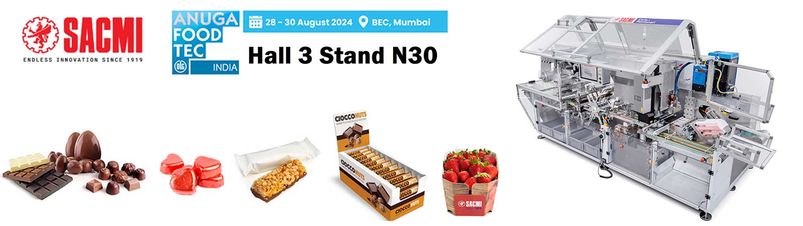 TRADE SHOW: SACMI Packaging & Chocolate @ ANUGA FOODTEC INDIA 2024