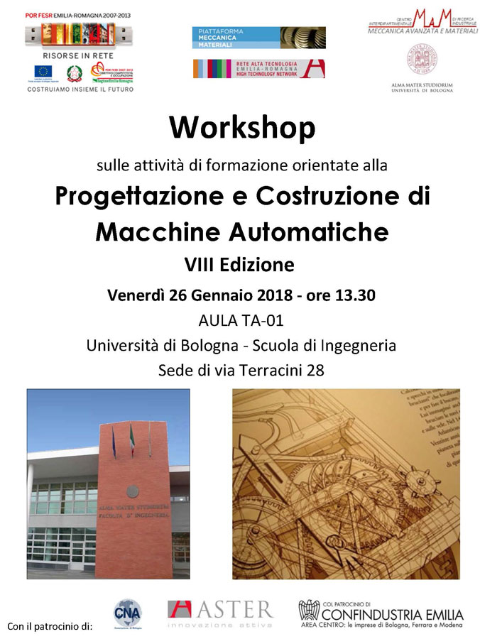 Sacmi partecipa all’8° workshop “Progettazione e costruzione di macchine automatiche” dell’Università di Bologna